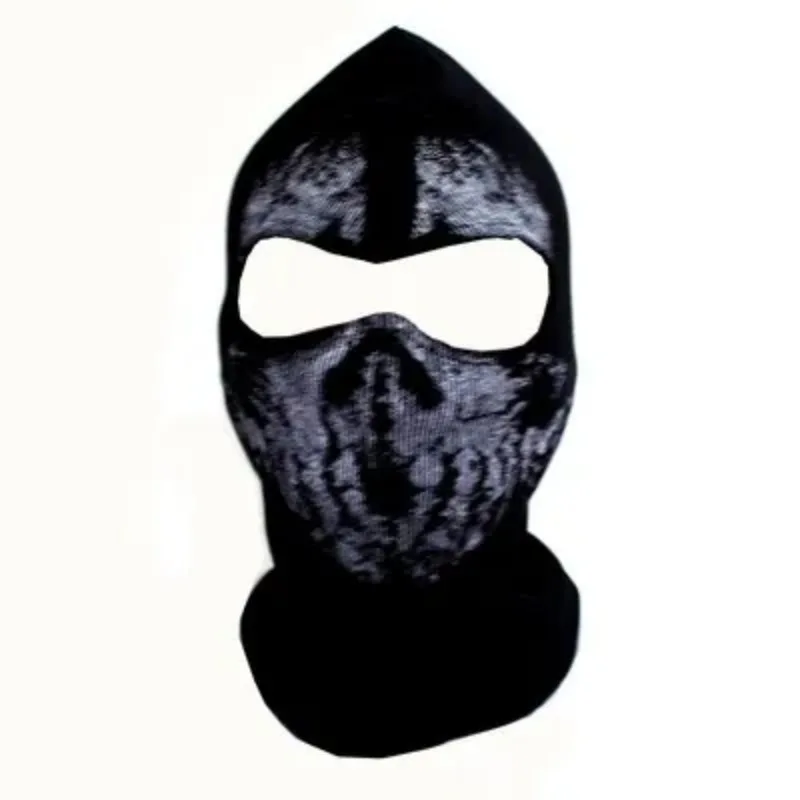 Schwarze Maske Sturmhaube Mützen Hüte Männer Geisterschädel Vollgesicht warm Maske Kapuze Mütze Gorros hombre Casquette Sturmhaube: Silber