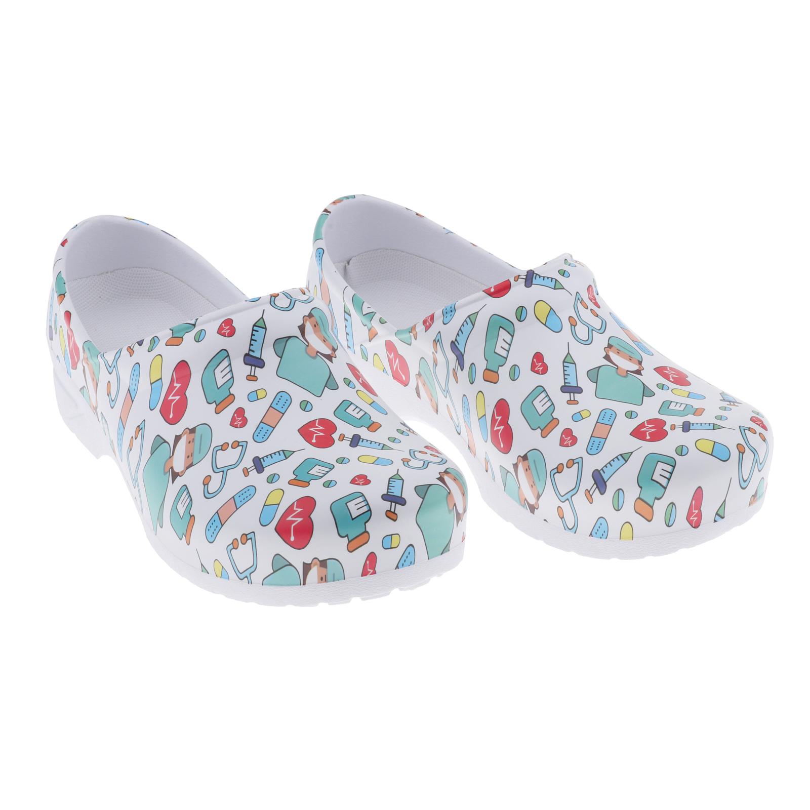 Zapatos de enfermería estampados para mujer, zapatillas informales con plataforma, de verano, 1 par