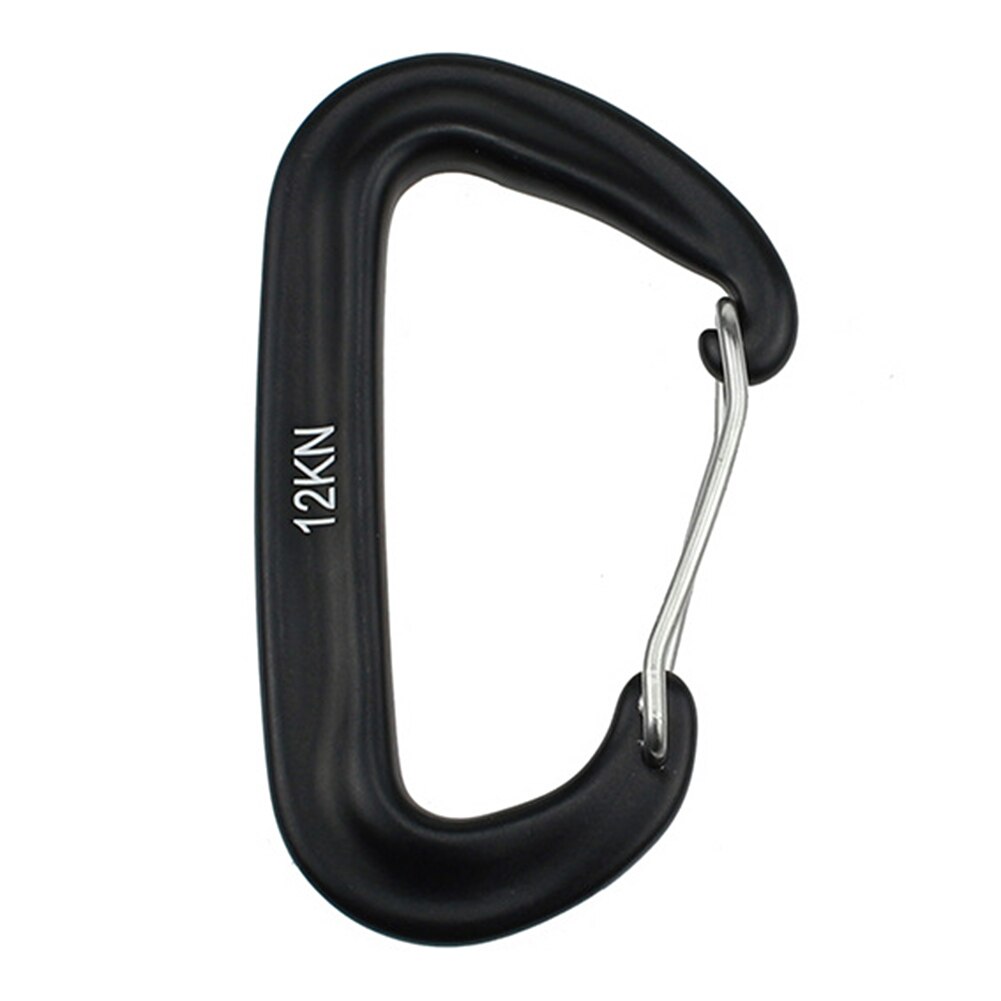 Mosquetón para acampar al aire libre, hamaca con hebilla de aluminio, gancho de aluminio, herramientas de escalada de montaña para familia, accesorios de Camping al aire libre: black