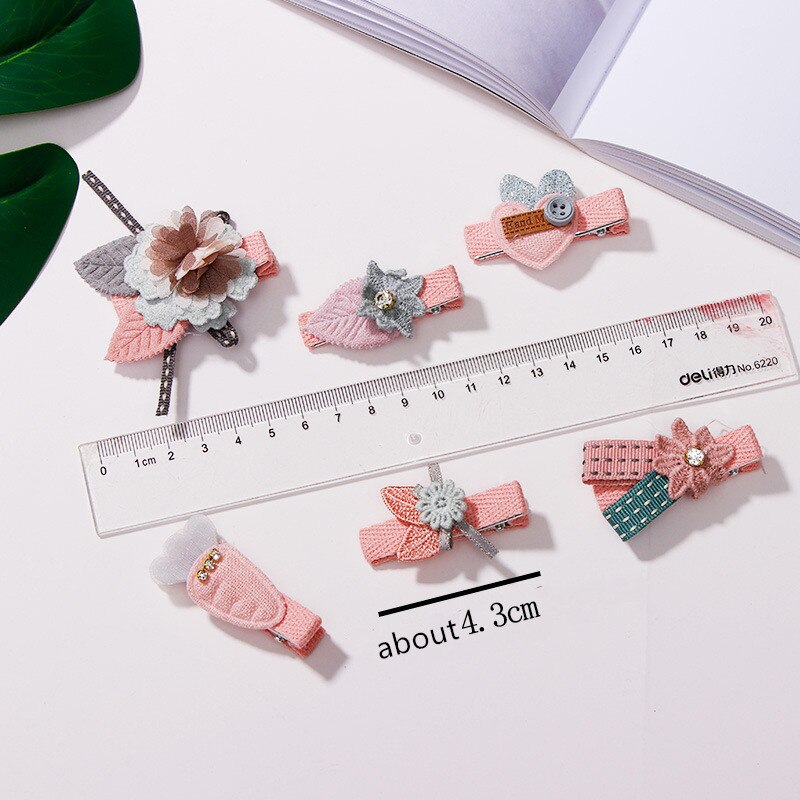 6 pz/impostato per Bambini bella Ragazze stella Animale Capelli Della Principessa Pinze Accessori per Capelli Carino Bambini Del Fiore Del Merletto Barrette Forcelle