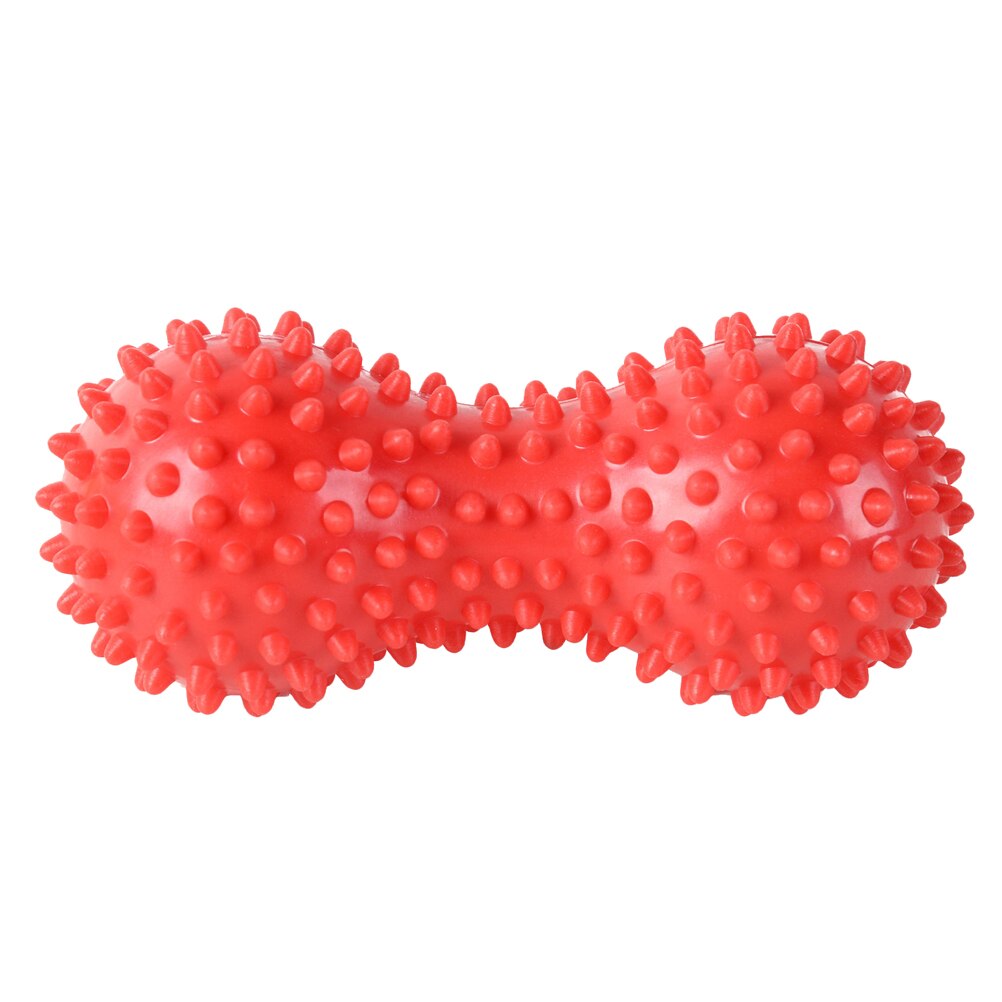 Fotmassasje rulle peanøtt dobbel lacrosse piggete ball myofascial baller for plantar fasciitis mobilitet treningsutstyr: Rød