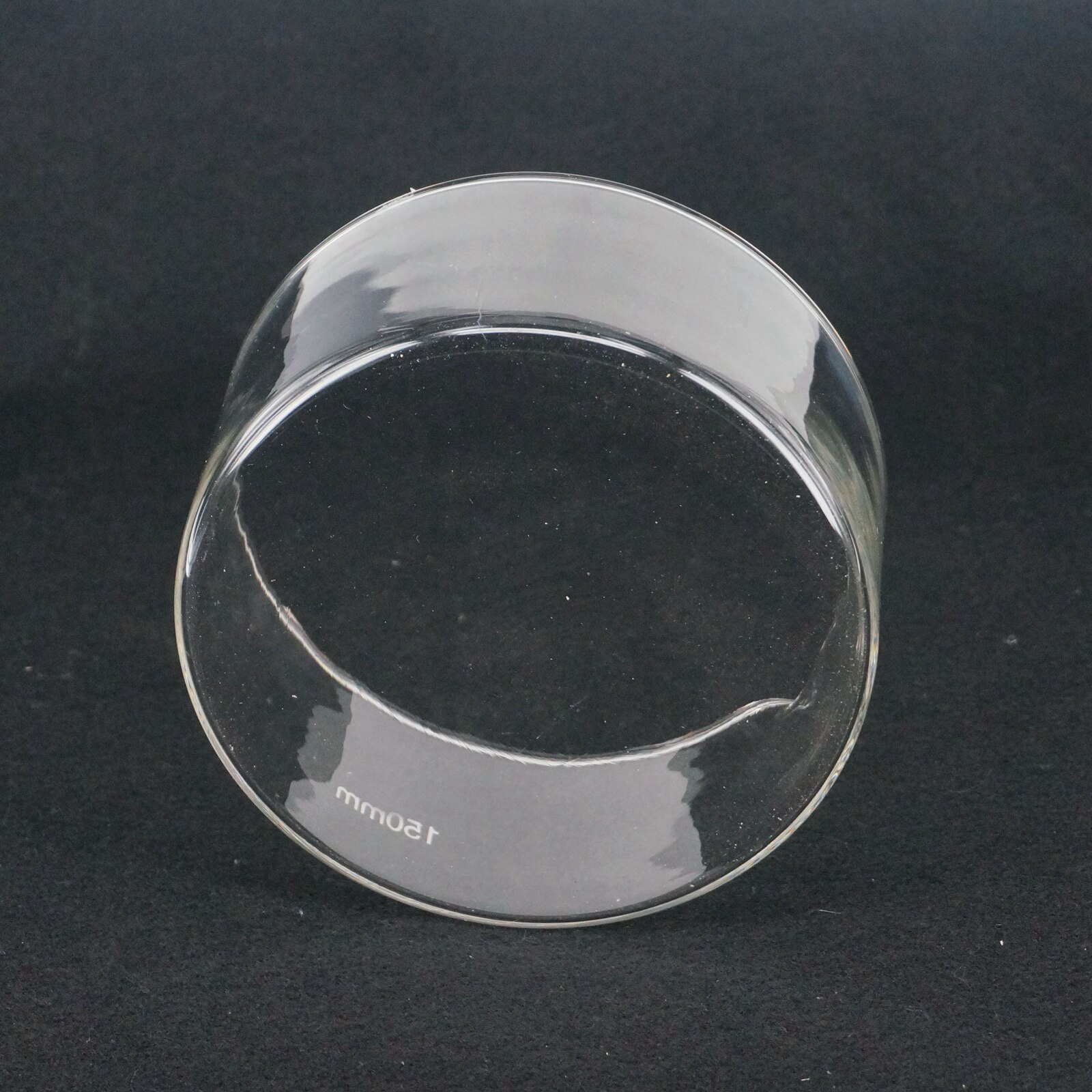 Plato de vidrio cristalino de 150mm, Fondo de placa con caño para laboratorio de química