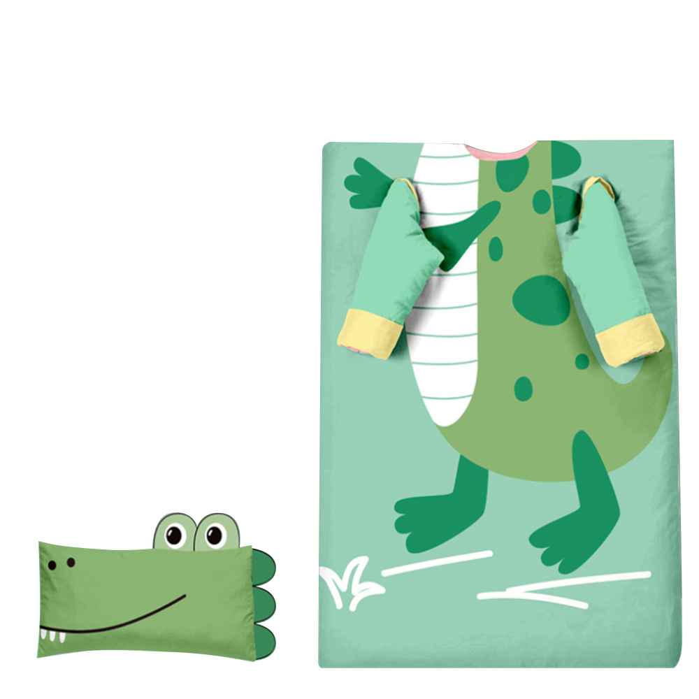 Bomuld baby børn sovepose quilt småbørn lur måtte med aftagelig pude vinter baby anti-kick sovepose tegneserie quilt: F / L 3-12 år gammel