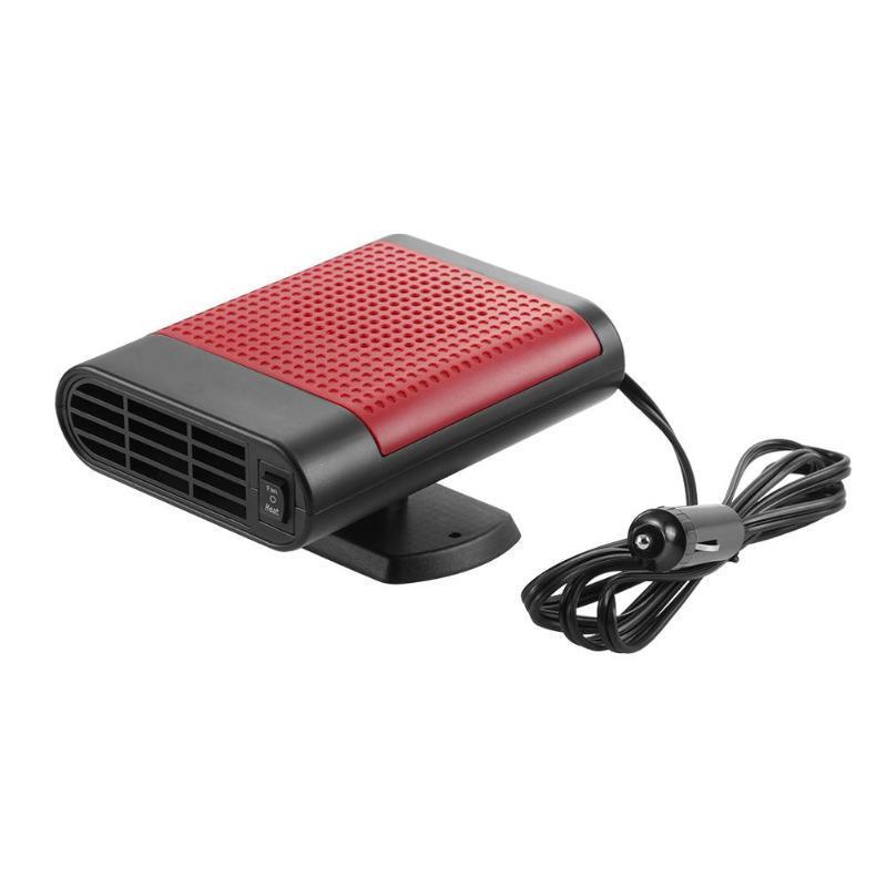 Bilvarmer bærbar bilafrimning hurtigt tåge lav defogger lastbil varmekøling ventilator bilvarmer bil 12v 24v indvendig opvarmning: Sort rød