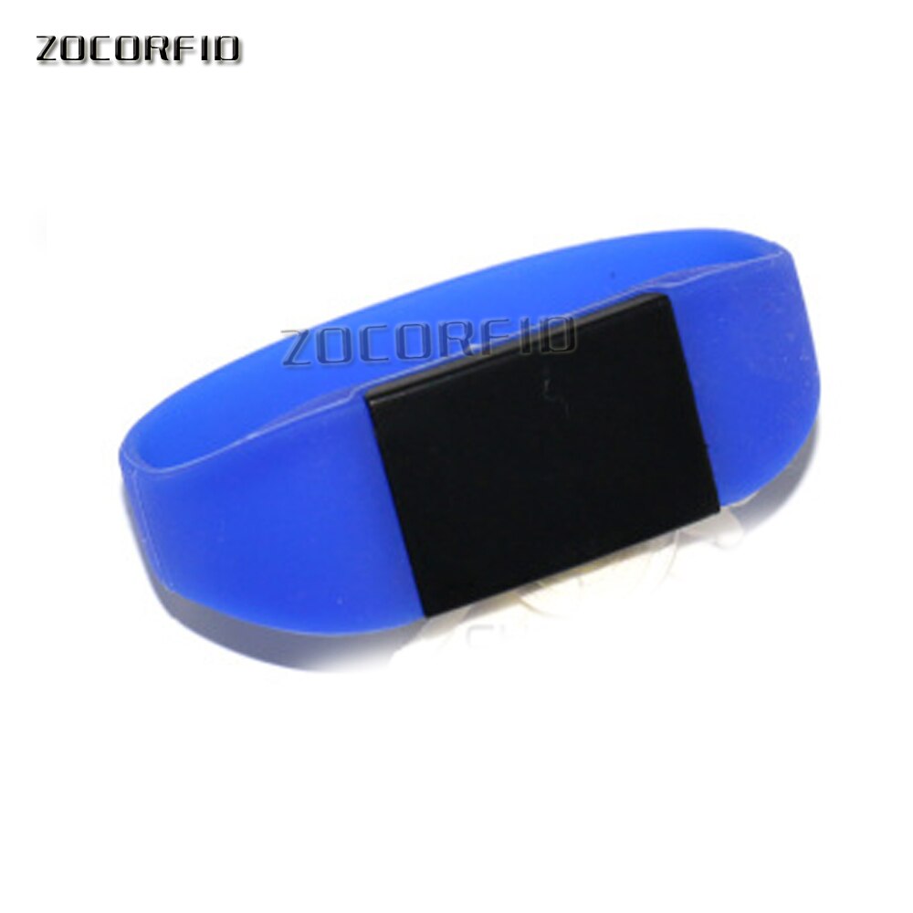 Silicone Rewritable 13.56Mhz UID Changeable MF 1K S50 NFC Bracelet RFID Wristband: blue