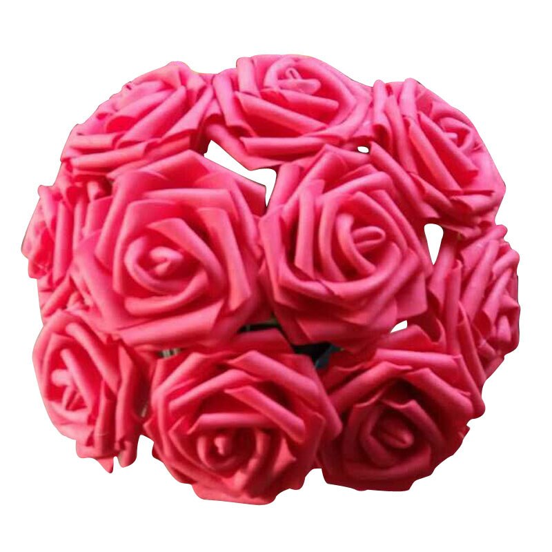 10 Stuks/pak 8Cm Home Decoratieve Bloemen 11 Kleuren Pe Foam Kunstmatige Rose Bloemen Voor Bruiloft Valentijnsdag Decoratie