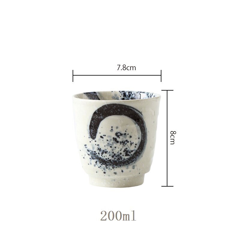 CHANSHOVA-taza de té de cerámica pintada a mano de estilo retro chino tradicional, tazas grandes de porcelana China, taza de café, H092, 170/200ml: 4