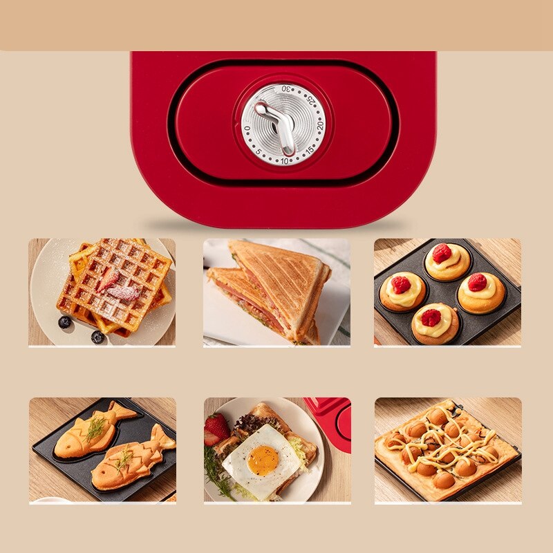 YIDPU Breakfast Machine, Bread Machine, Detachable Household Sandwich Machine, Waffle Machine, Electric Baking Machine
