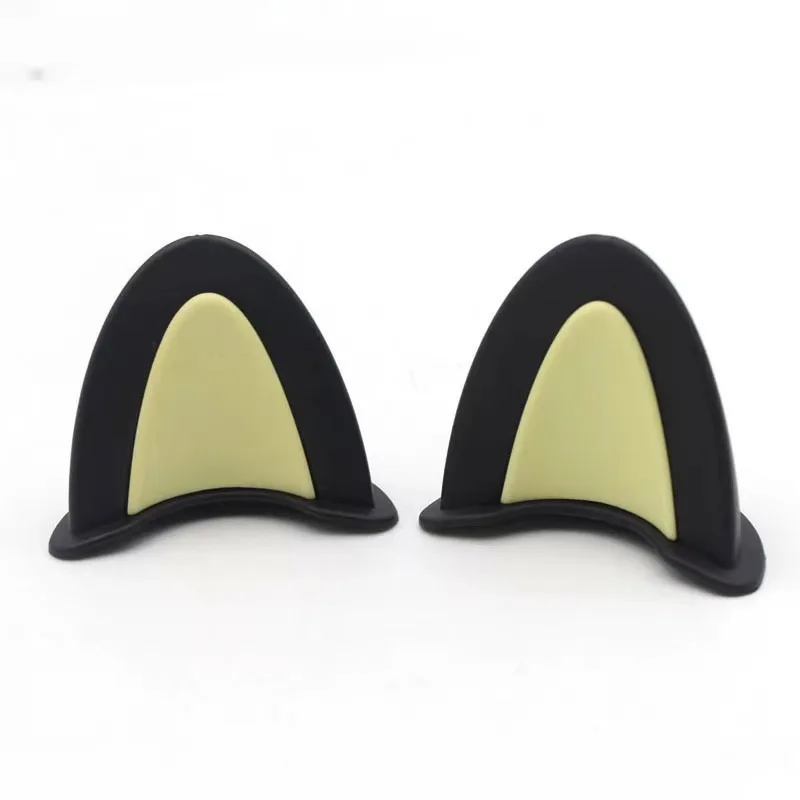 Universal Helmet Cat Ears Decoration Motorcycle Electric Car Driving Styling Cute Cat Ears Stickers Decor Helmet Accessories: Ivory