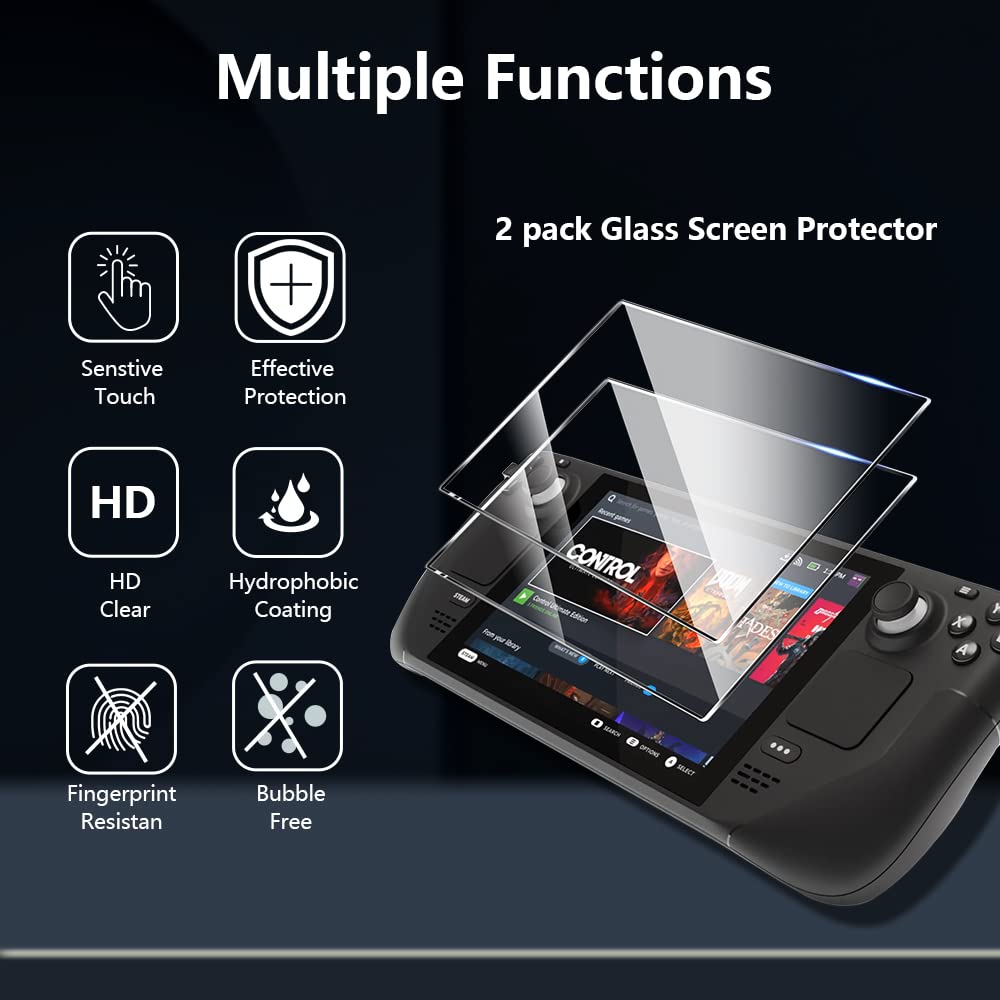 2Pcs Voor Stoom Dek Screen Protector Gehard Glas 7 Inch 2 Pack Krasbestendig Bubble Gratis Vingerafdruk Slip