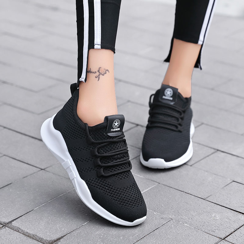 VTOTA femmes chaussures décontractées hauteur augmentant maille baskets respirant marche à lacets chaussures femmes tenis feminino plate-forme chaussures