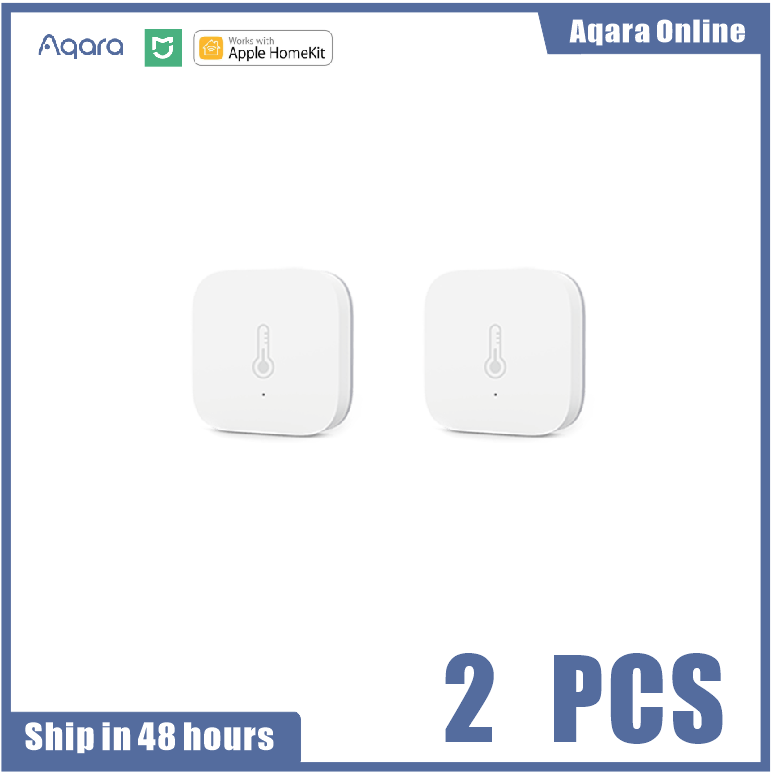 Aqara Smart Temperature Humidity Sensor Air Pressure Wireless Aqara Sensor Remote Control ZigBee Wifi Connection For Xiaomi Home: 2 pcs