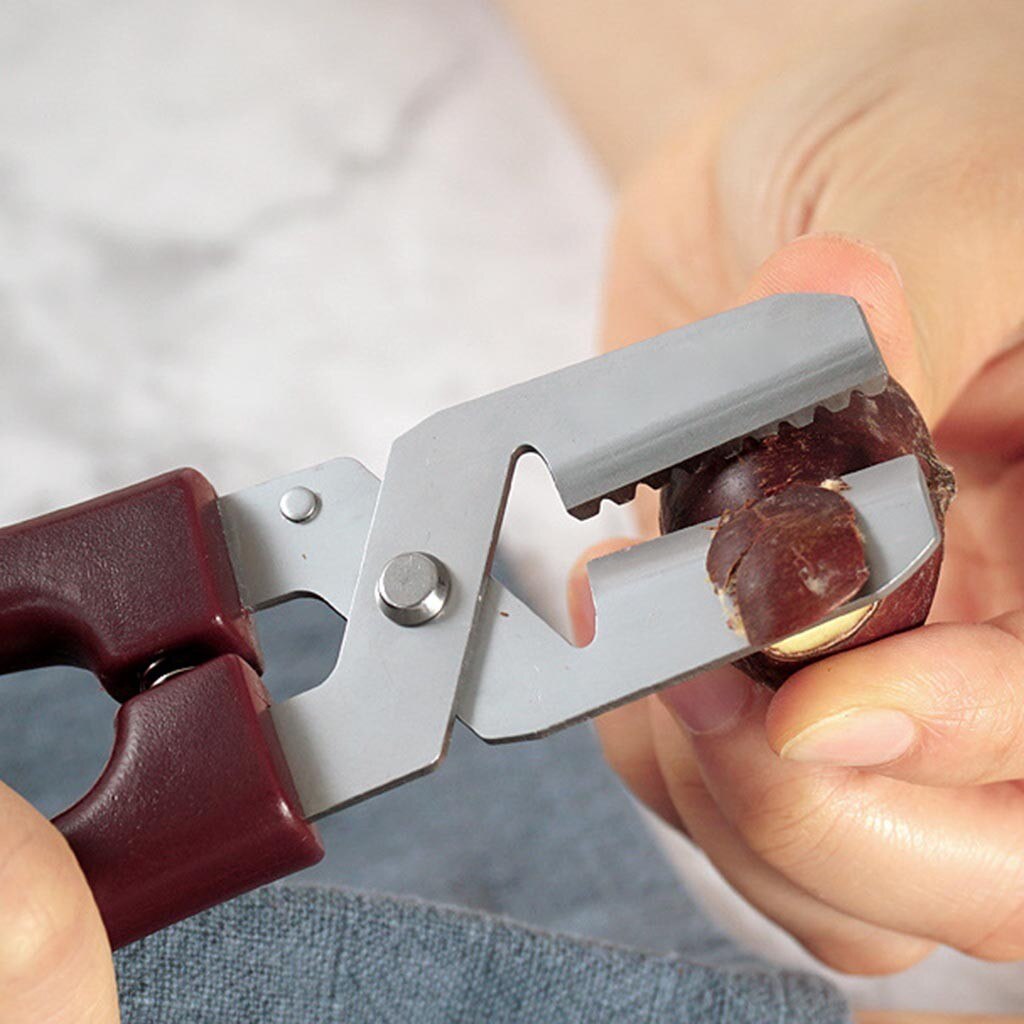 Stainless Steel Chestnut Clip Plastic Stainless Steel Walnut Clip Sheller Chestnut walnut Opener kitchen tool#20
