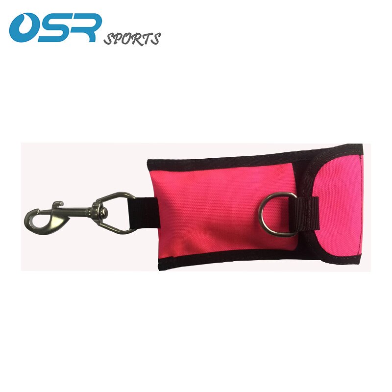 Scuba diving Trim single reef hook 316 Stainless Steel with outer pocket diving accessory: bright pink