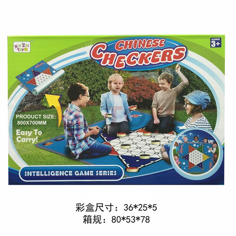 Board China Jump Chinese Chequers Carpet Game 70 * 80CM Cloth Blanket Parent-Child Interactive Thinking Chinese Chequers Toys: Default Title