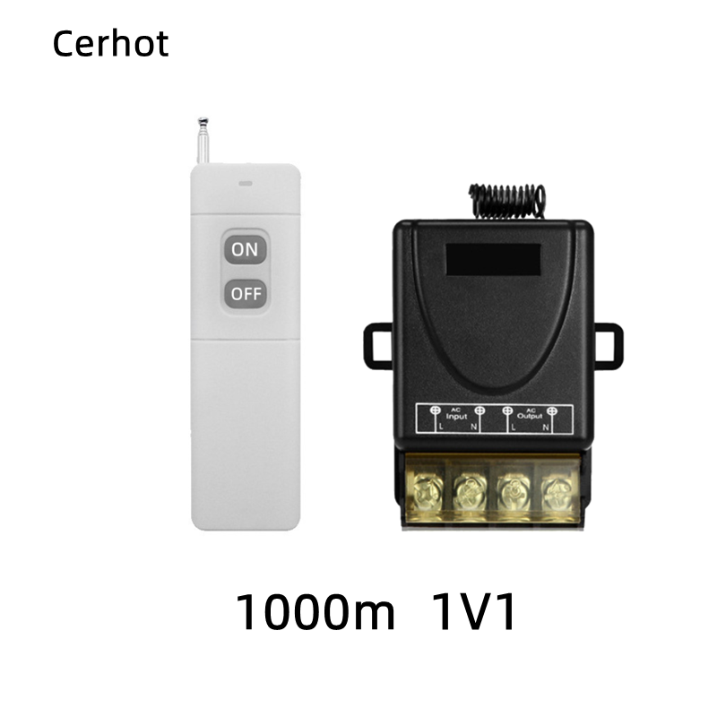Cerhot Wireless Remote Control Switch On-off High-power 30A Wide-voltage AC 85-265V Long-distance RF433 Remote Control 3000M: Brown