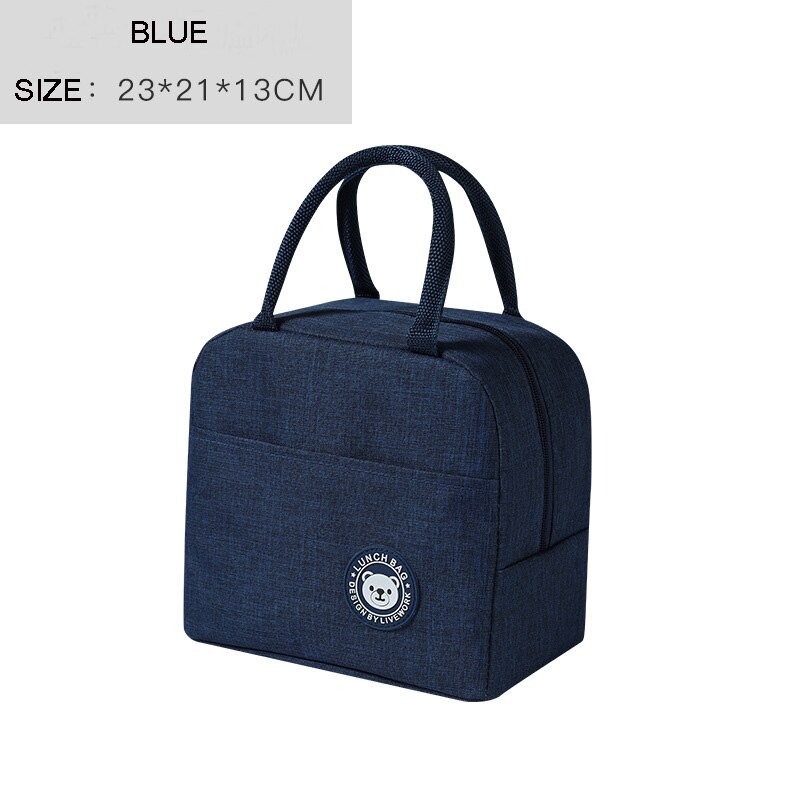 Pranzo al sacco portatile nuovo pranzo al sacco isolato termicamente borsa termica borsa Bento Pouch contenitore per la cena borse per la conservazione degli alimenti scolastici: BLUE