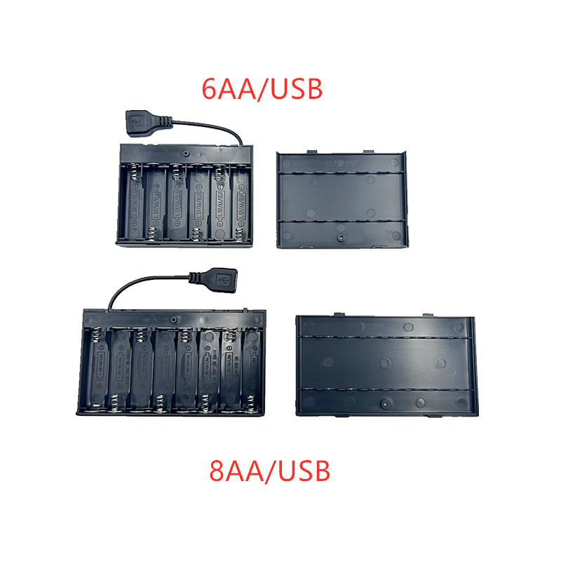 Portable Mini 2 3 4 6 8 x AA Battery Holder Storage Box Case USB Power Supply Battery Box For LED Strip Light