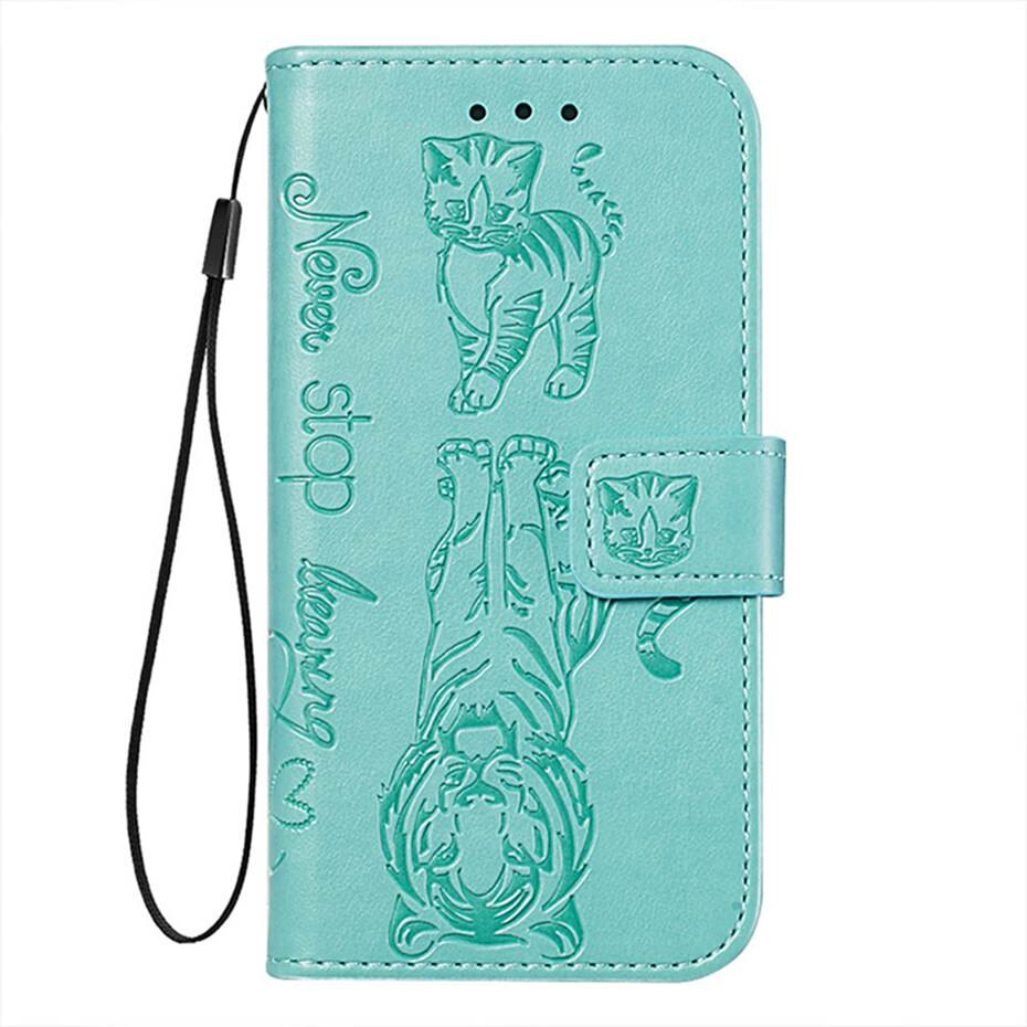 3D Cat & Tiger Leather Flip Case For Xiaomi Redmi Note 7 Phone Case For Xiaomi Redmi 7A K20 Pro Wallet Cover Fundas Capa: Redmi 7A / Green