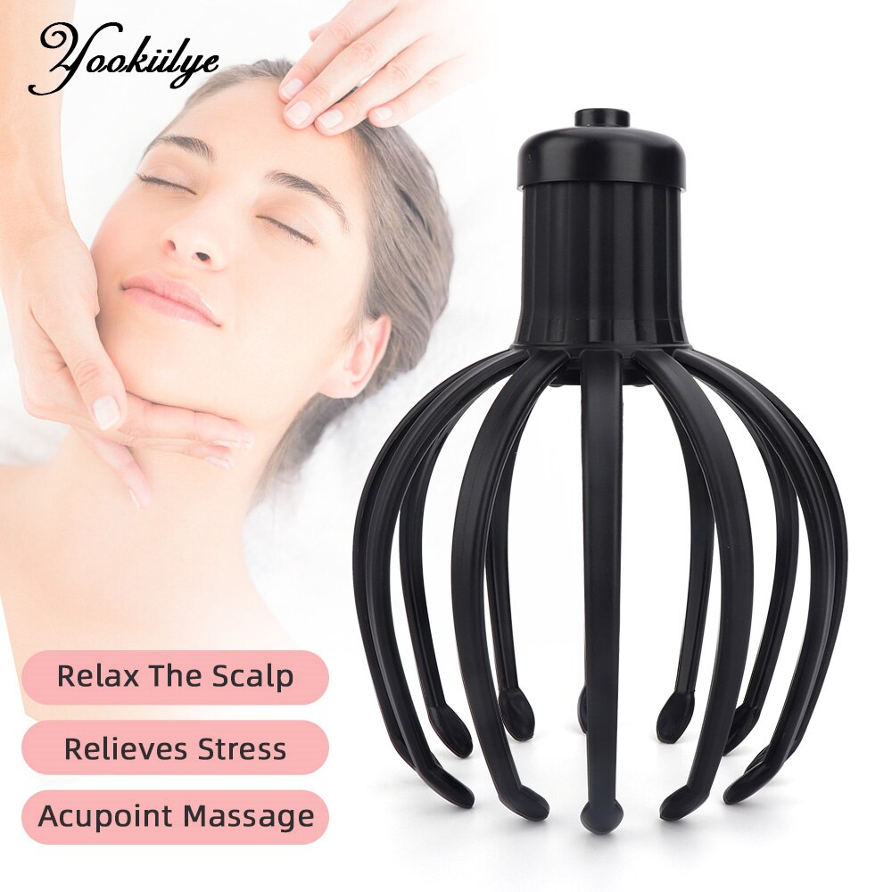 Electric Octopus Head Scalp Massager Relaxation Pain Relief Massager for Head Body Muscle Tension Anti-stress Massage Instrument
