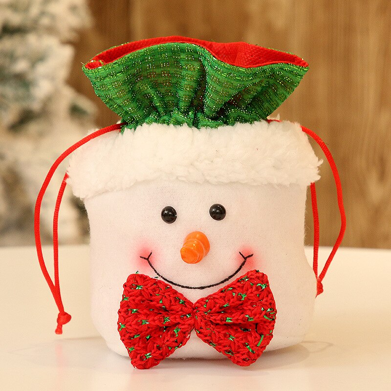 Navidad decoraciones festivas Apple bolsa para de Navidad bolsas de caramelos de los niños creativos pequeñas bolsas de embalaje de: A snowman
