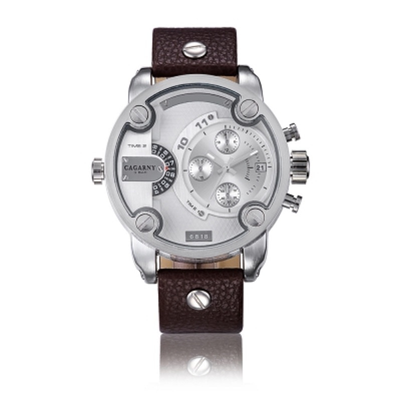 Cagarny 6818 Decoratieve Sub-wijzerplaten Mannen Quartz Horloge