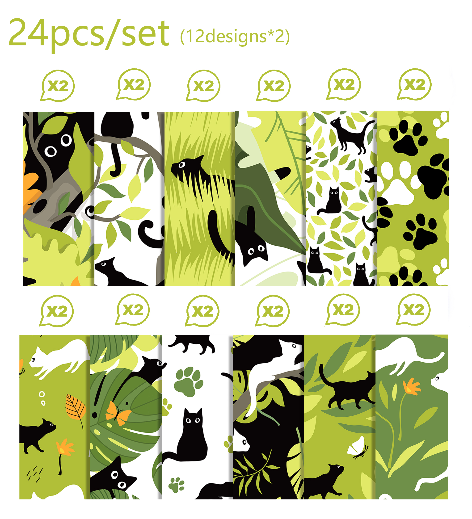 24 Uds 30*30cm encantador gato álbum de recortes papel para manualidades DIY papel para manualidades arte fondo papel Origami fabricación de tarjetas decoración de álbum de fotos: Default Title