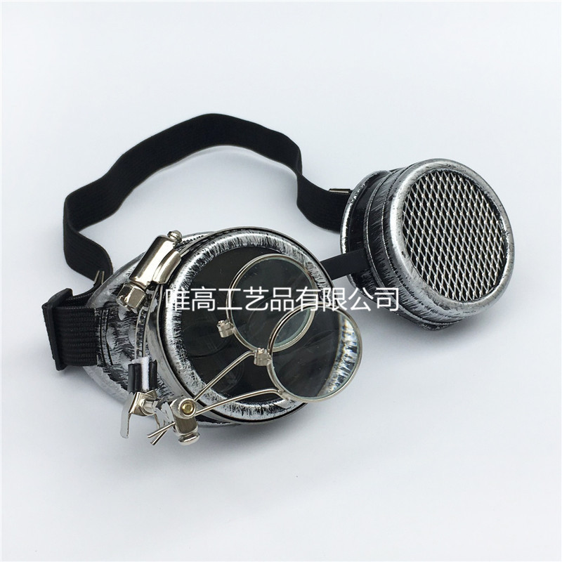Steampunk gotische stijl spiegellens met vergrootglas decoratieve cosplay podium rekwisiet bril motorfiets