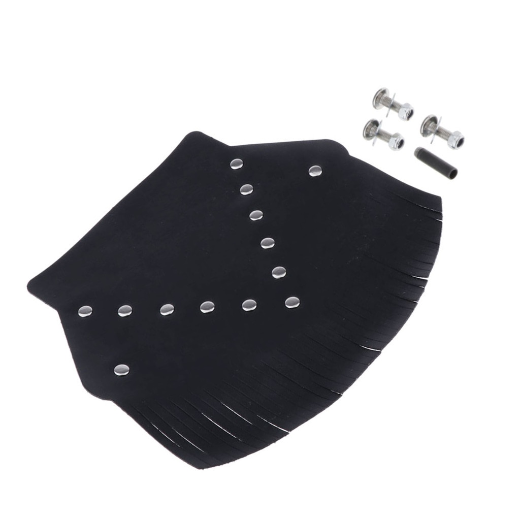 PU Leather Motorcycle Rear Fender Mud Flap Mudguard Cover with Fringe for Harley Sportster XL883 (Black)
