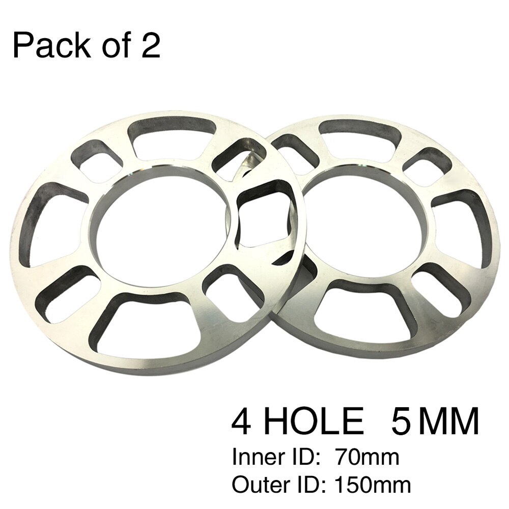 KKmoon 2Pcs 5mm/12mm Universal Aluminum 4 Hole Disc Brake Spacer Kit Thick Wheel Spacer