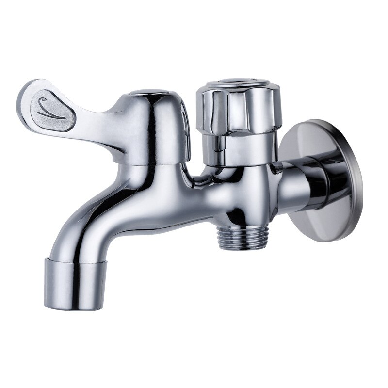 G1/2 'Bibcock 2 Water Outlet Wasmachine Kraan Tap Dubbele Uitloop Tuin Outdoor Water Tap messing Verchroomd
