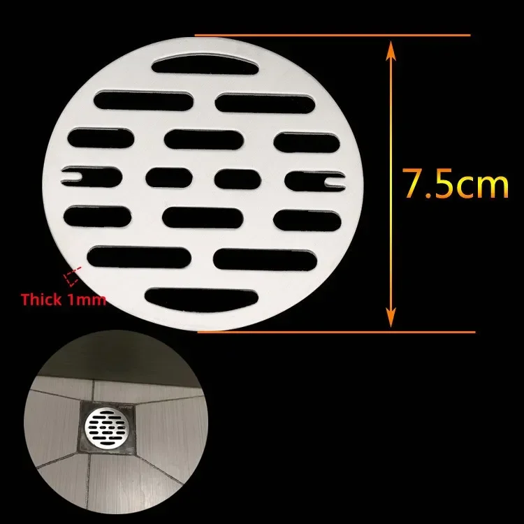 Universal Stainless Steel Round Floor Drains Cover Plate Sink Strainer Anti-clogging Shower Drains Hair Catcher Bathroom Fixture: green