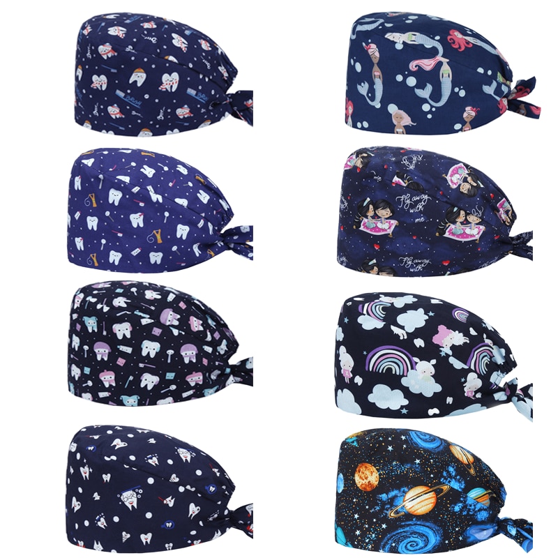 Unisex Surgicals Caps Tanden Print Cap Verstelbare Frosted Cap Laboratorium Pet Shop Frosted Caps Schoonheidssalon Care Winkel Caps