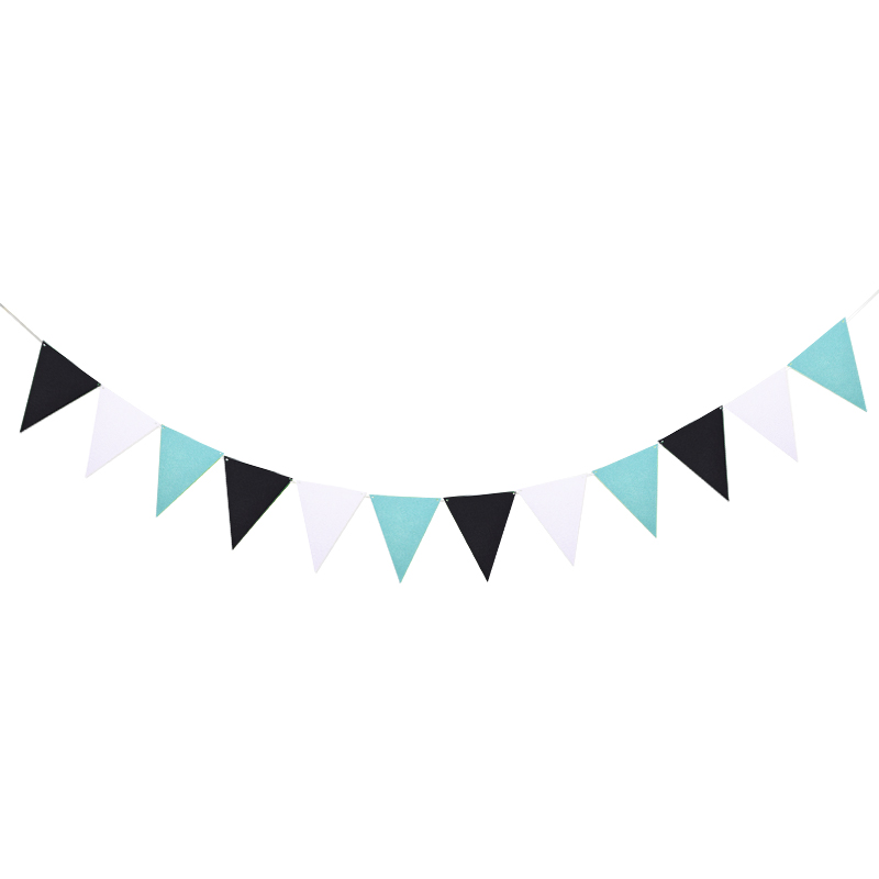12 flaggor 2.5 meter födelsedagsbunting banderoller vimpel baby shower bröllopsgirland non-woven flaggor för fest heminredning rekvisita: B15
