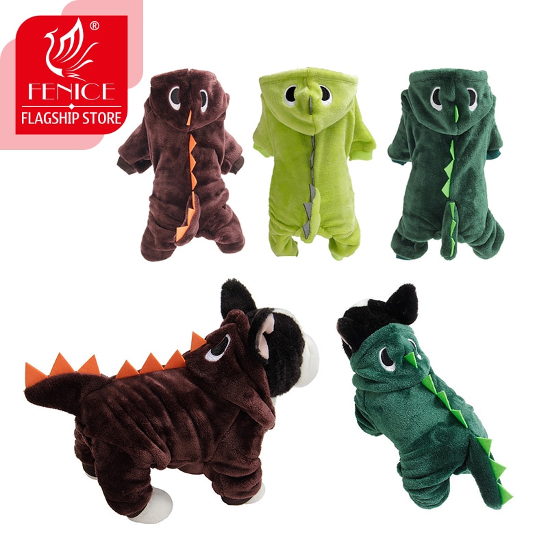 Fenice Puppy Hond Huisdier Halloween Kerst Dinosaurus Kostuum Waterdichte Jas Groene Jas Outfits Jumper Kleding Kleding