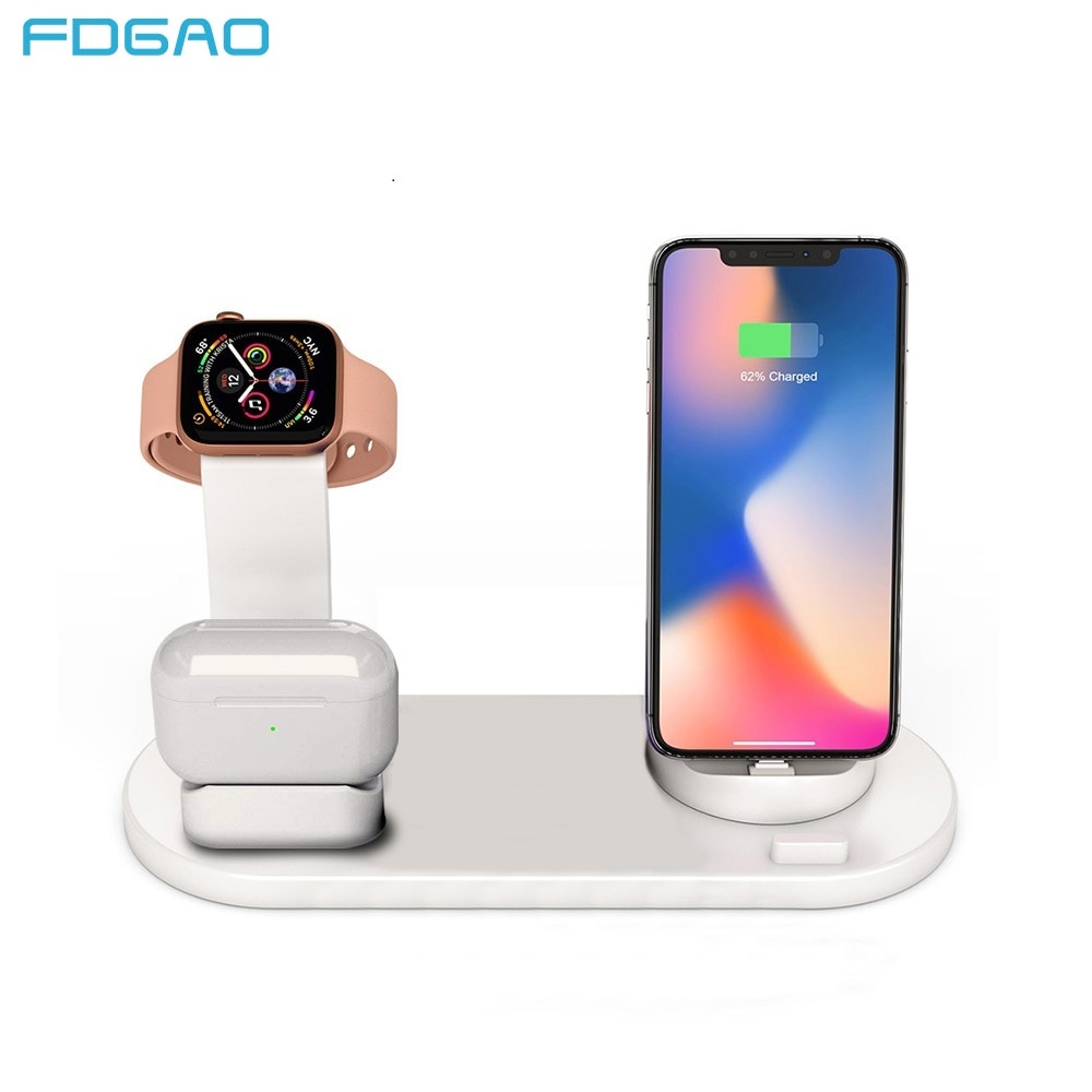 3 In 1 Charging Base Dock Stand Voor Iphone 13 12 11 X Xr Xs 8 7 Plus Usb Charger station Voor Apple Horloge 2/3/4/5/6/7 Airpos Pro