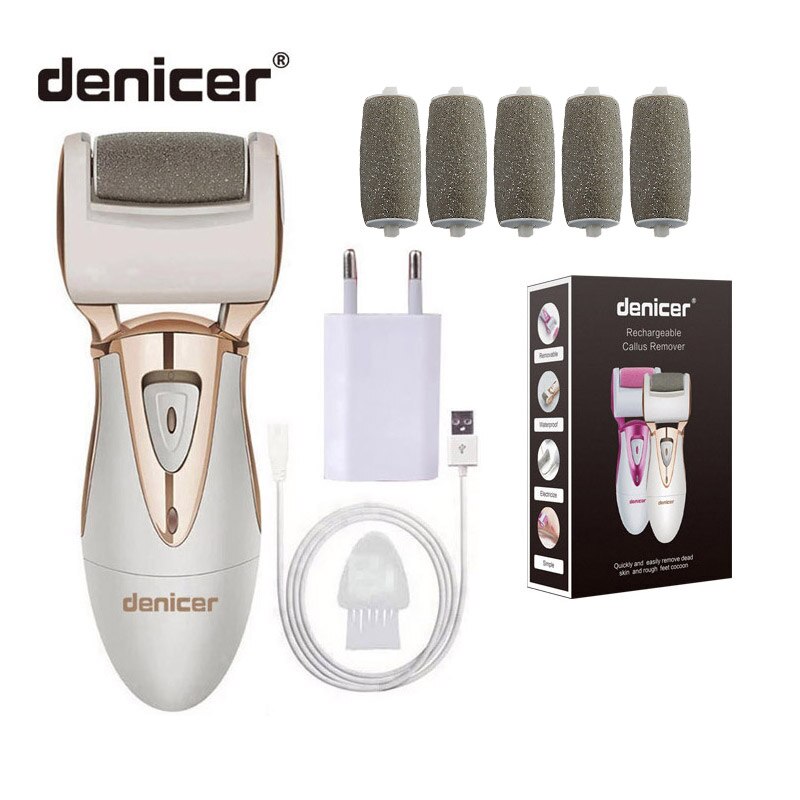 Electric Foot File Callus Remover Rechargeable Pedicure Care Tool Pedi Sawing Machine for Feet Extral Roller Heads