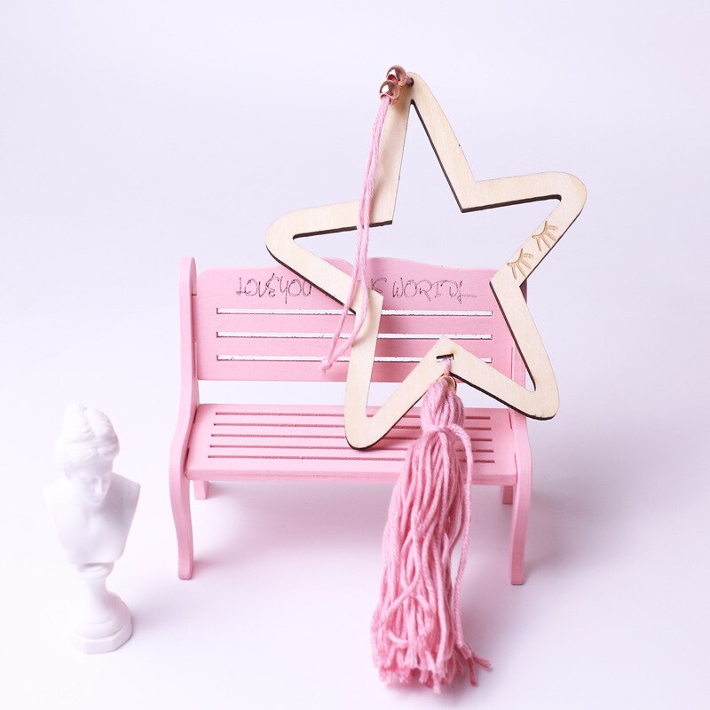 eins nordisch Holz quaste Sterne Dekor Banner Baby Zimmer Dekoration Bettwäsche Stoßstangen freundlicher Party Fahnen freundlicher Mädchen Zimmer Dekor