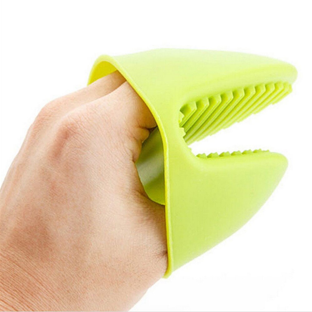 Kake bakeware kort finger håndklipp varmebestandig silikon ovn hanske ovn mitt praktisk gryteholder tilfeldig farge
