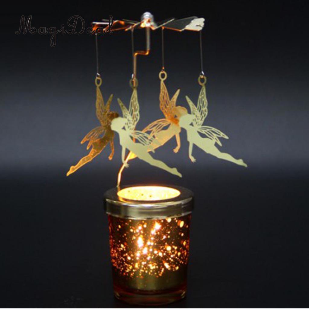 Rotary Carrousel Spinning Tealight Candle Holder for Christmas Wedding Decoration, Kids DIY Assemble Toys