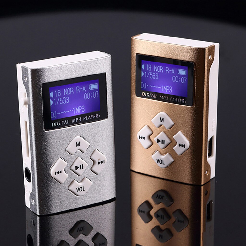 Screen Kaart Knop MP3 Speler Metalen Aluminium Shell Sport Draagbare Mp3 Speler Audio Mini Draagbare Walkman Muziekspeler MP3