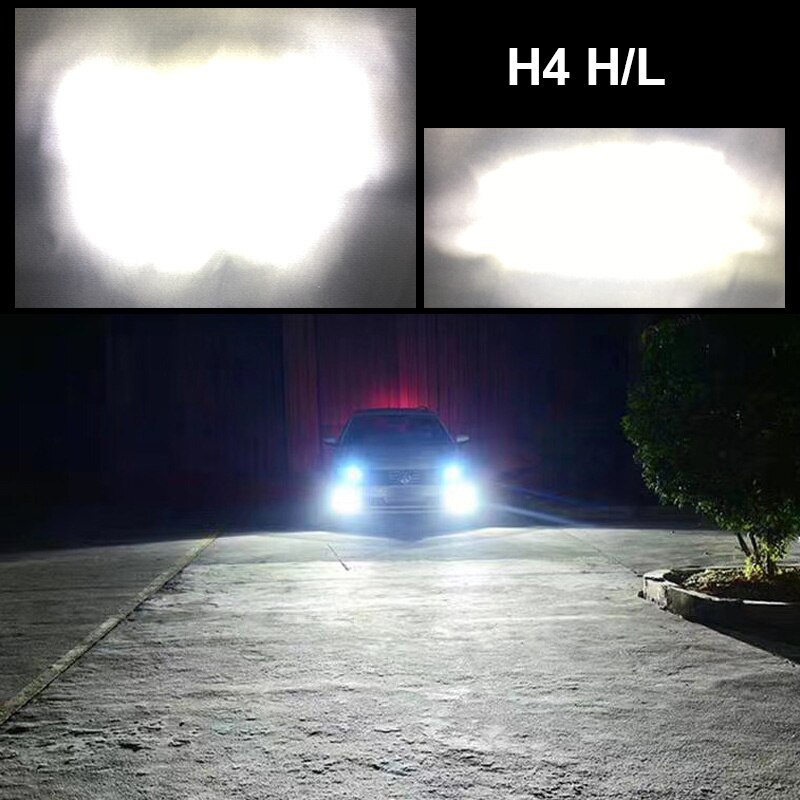 JALN7 Fighter-bombilla de faro LED H4, HS1, HB2, 12V, 60/55W, haz de Hilo, lámpara automática, 6500K, superblanco, amarillo, 3000K