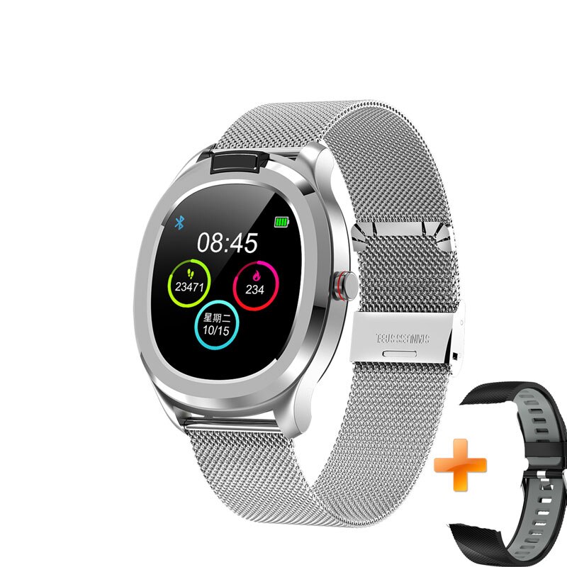 696 t01 temperatur smart klocka män kvinnor fitness armband pulsmätare smartwatch väder kroppstemperaturmätning: Sv stål a bg kiseldioxid