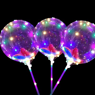 Transparent wave ball with lights glowing balloons cartoon balloon for party wedding night date romantic: Deep Sapphire