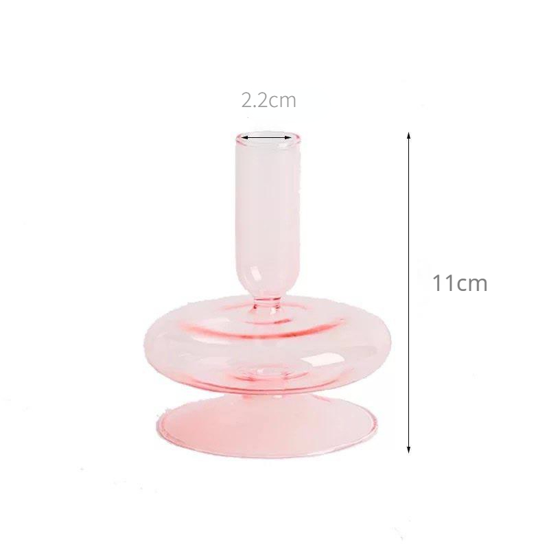 1pc Pink Glass Candle Holder Taper Candles Candlesticks Holder Wedding Table Centerpieces Nordic Home Decoration Vases: Dark Grey