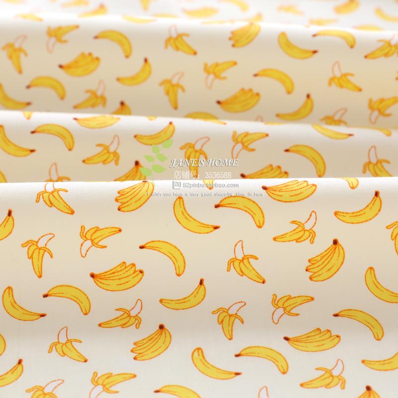 160 x 50cm frugter vandmelon ananas twill bomuldsstof gør-det-selv børnetøj gør sengetøj quilt dekoration hjem #39 180g/: Banan