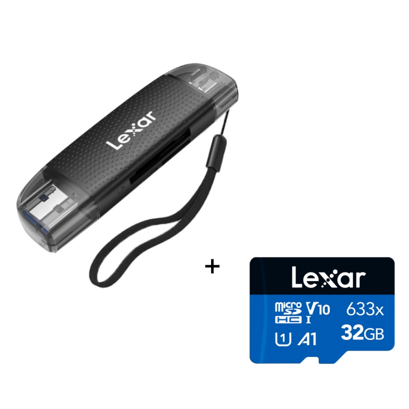Lexar Micro SD-Karte 32 GB 64 GB 128 GB 256 GB 512 GB Speicherkarte A1 microSD TF-Karte für Telefonspeicher Flash-Karte mit USB 3.2-Leser: 64 GB