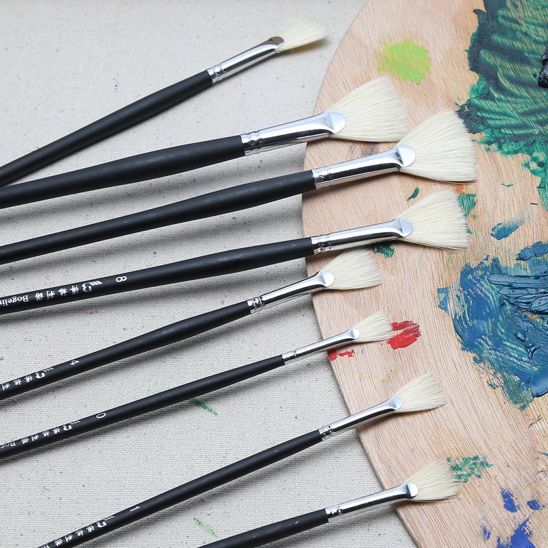 1pc ART Paint Brush Single inferior smooth double-color handle bristle pig hair brush tail Acrylic Oil painting brush