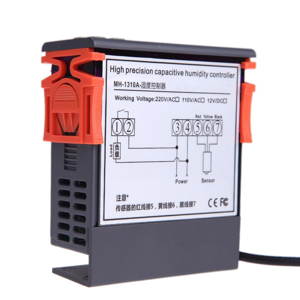 MH13001 10A 220V Mini contrôleur de contrôle d'humidité de l'air numérique Thermostat de mesure Hygromstat régulateur d'humidité de la température