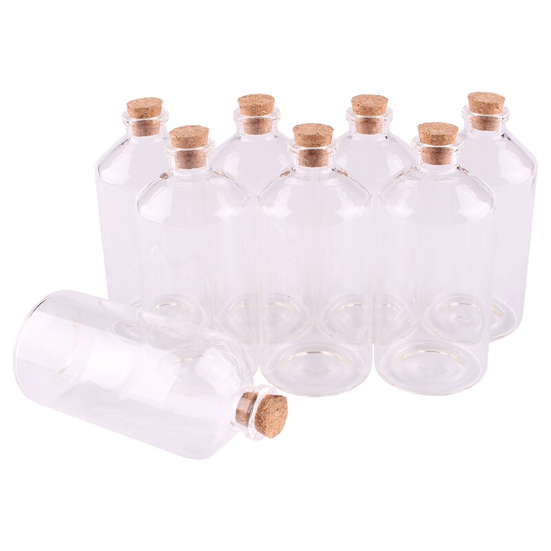 Bouteilles en verre Transparent avec bouchon en liège, 110ml, taille 47x100x12.5mm, pots à épices vides, artisanal, nouveauté